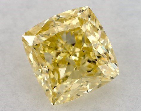 GIA 0.50 Carat Fancy Intense Yellow-VS2 Cushion Modified Cut Diamond